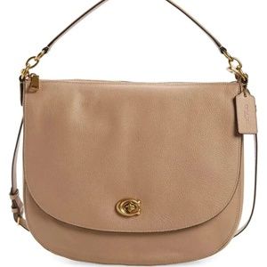Coach Turnlock Hobo Shoulder/Crossbody Taupe